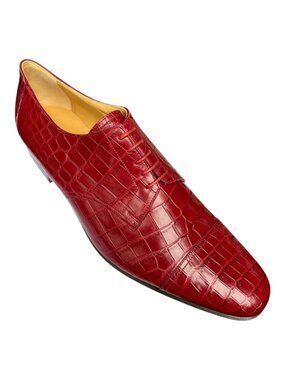 Hermes Niloticus Crocodile Dress Oxford EU 43 1/2 Shoes Made In Italy